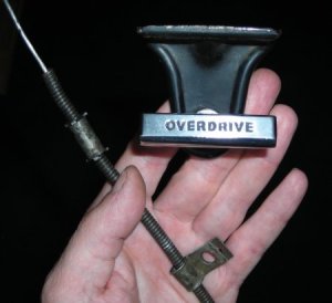 Photo of the OD control cable/handle