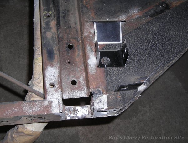Photo of radiator support rust repair work