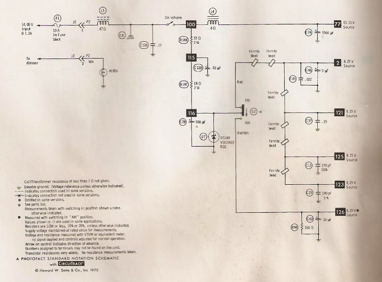 Scan of Power Supply Section of 51XFPK1 Radio Schematic